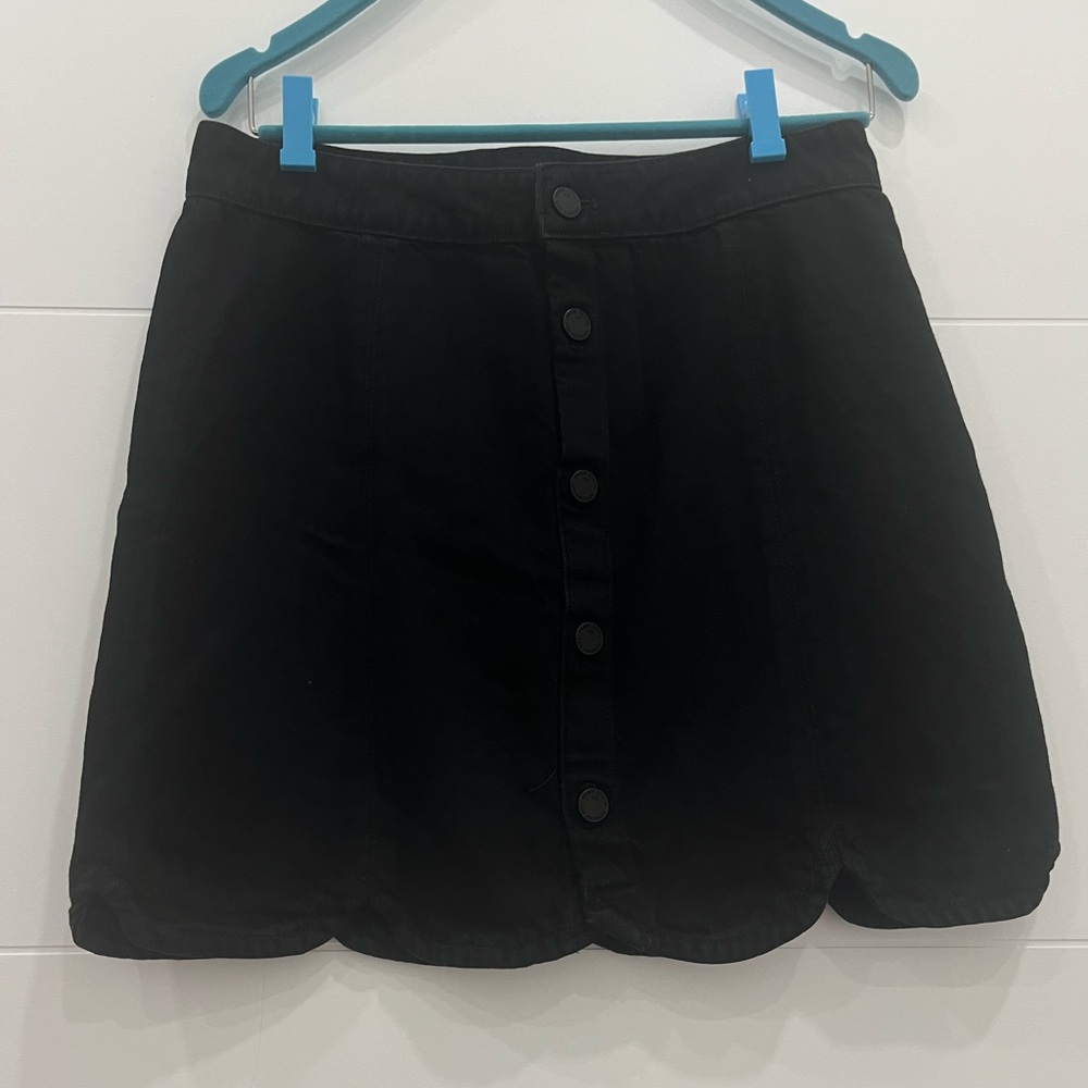 PAIGE FRANCESCA SCALLOP DENIM MINISKIRT